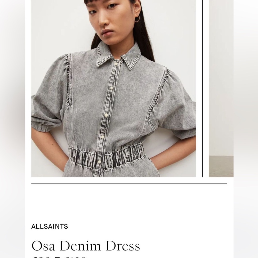 AllSaints Gray Denim Dress